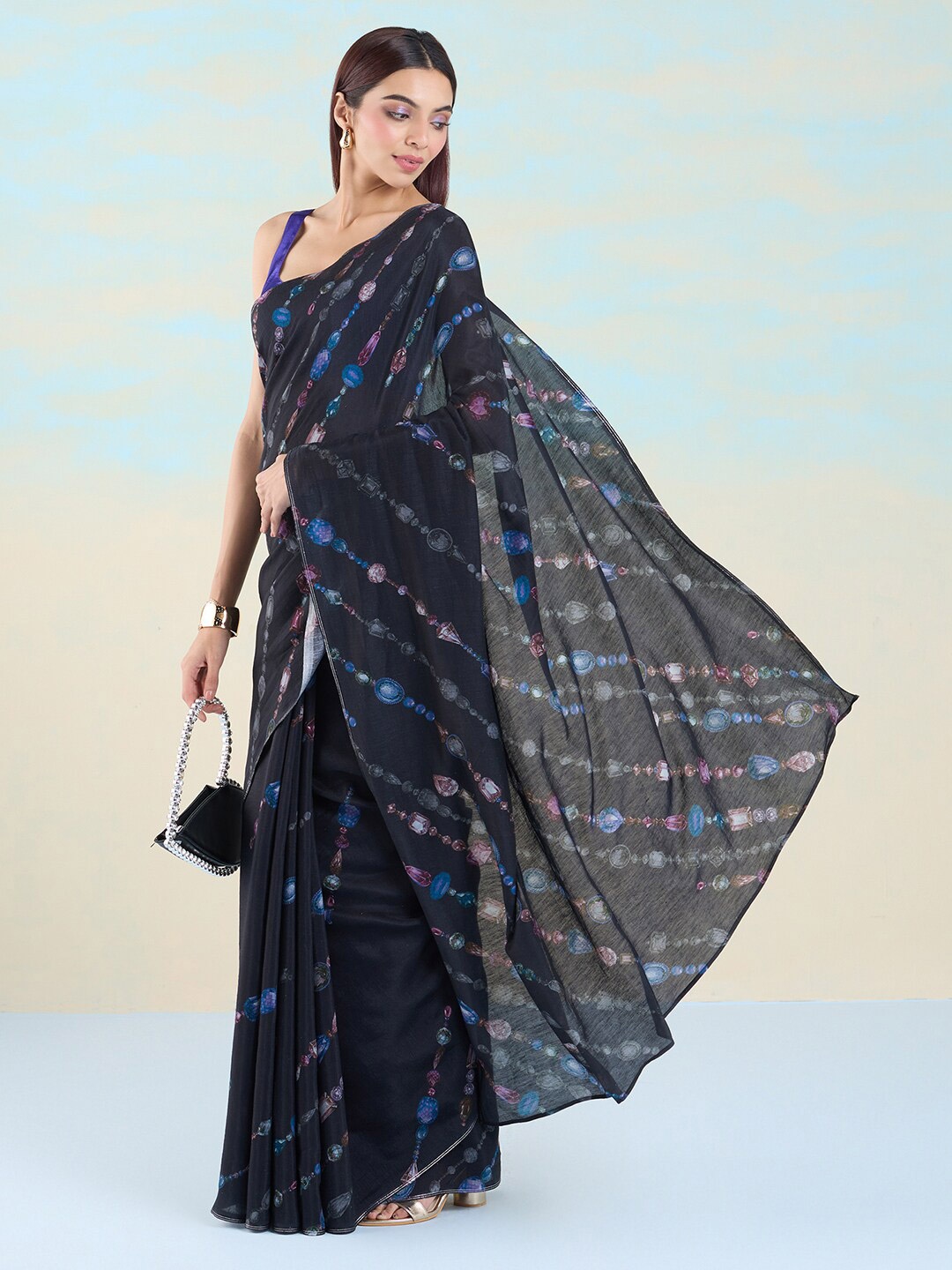 

navyasa by liva Liva Saree, Black