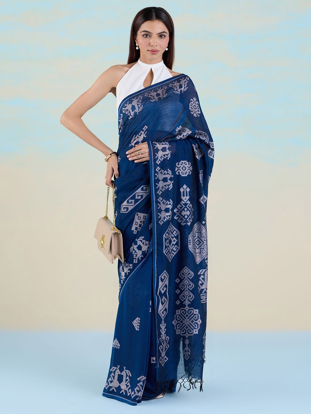 

navyasa by liva Woven Design Liva Saree, Blue