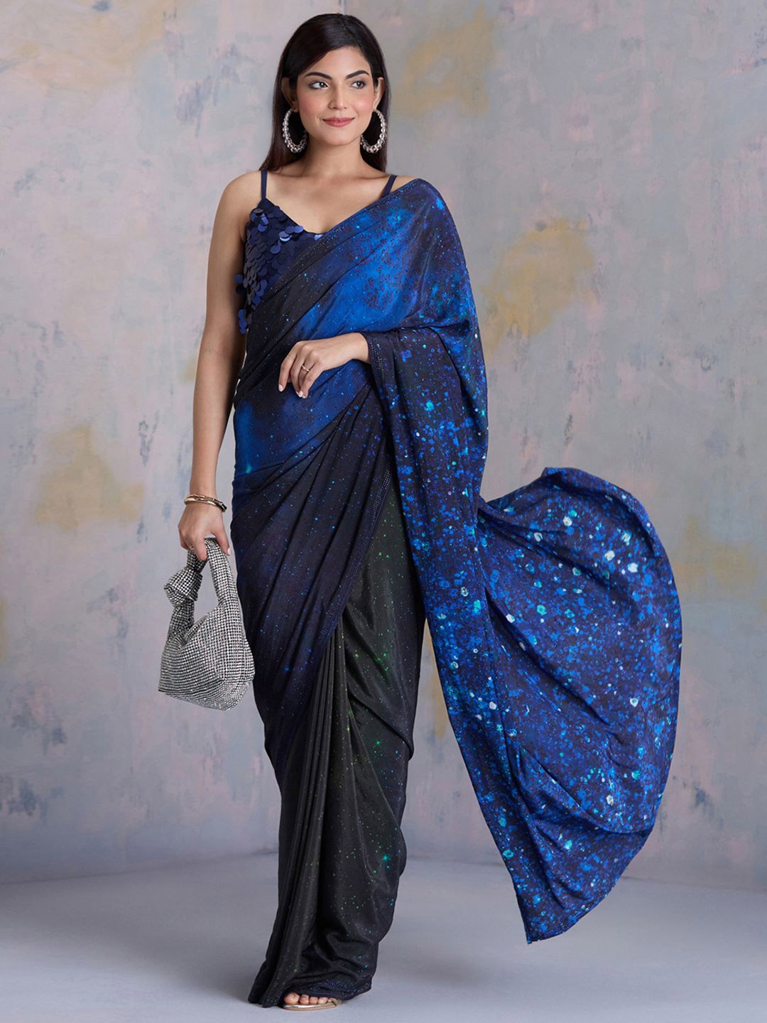 

navyasa by liva Embellished Liva Saree, Blue