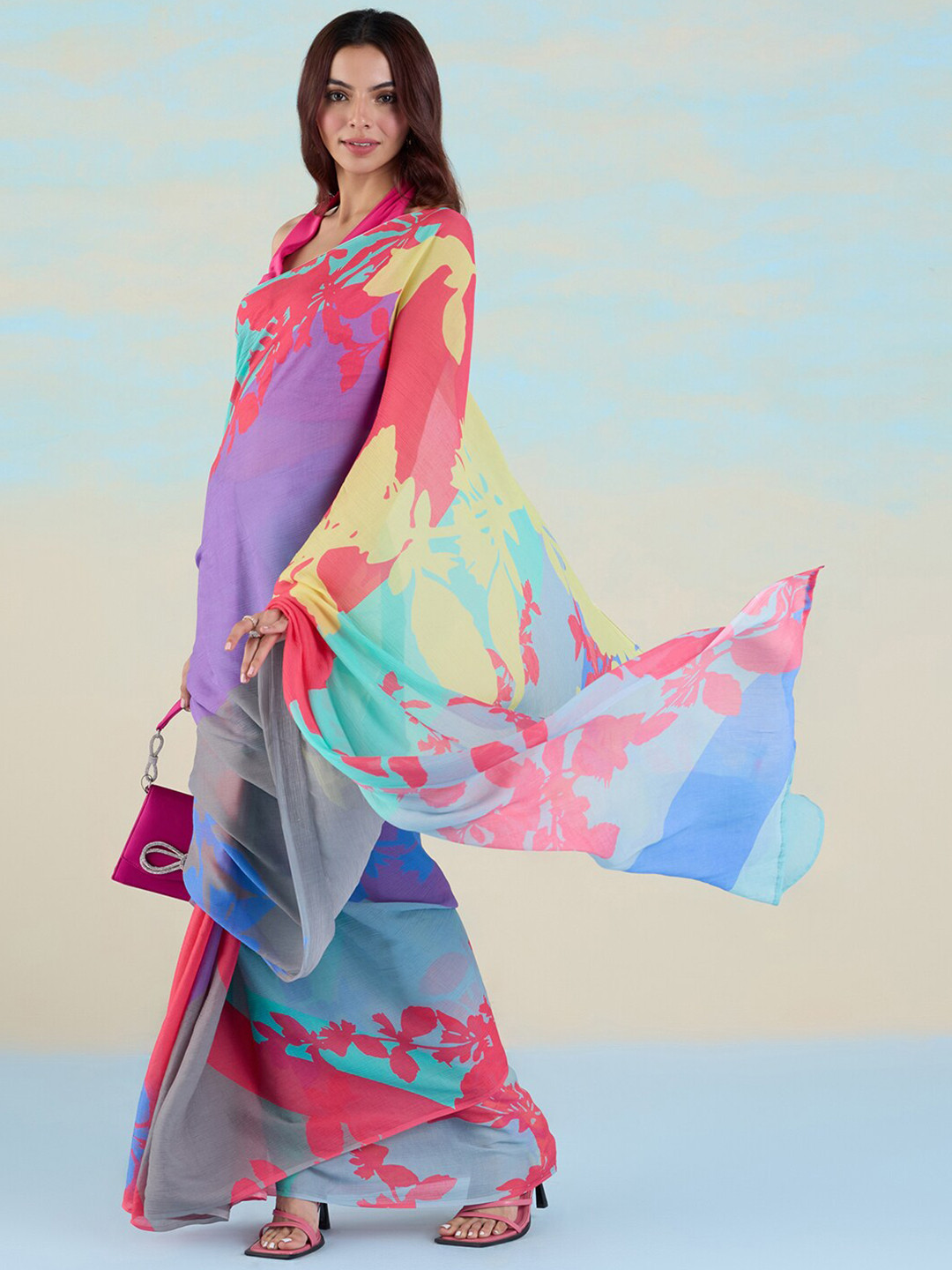 

navyasa by liva Liva Saree, Blue