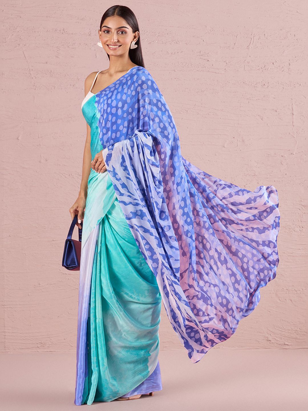 

navyasa by liva Abstract Liva Saree, Sea green