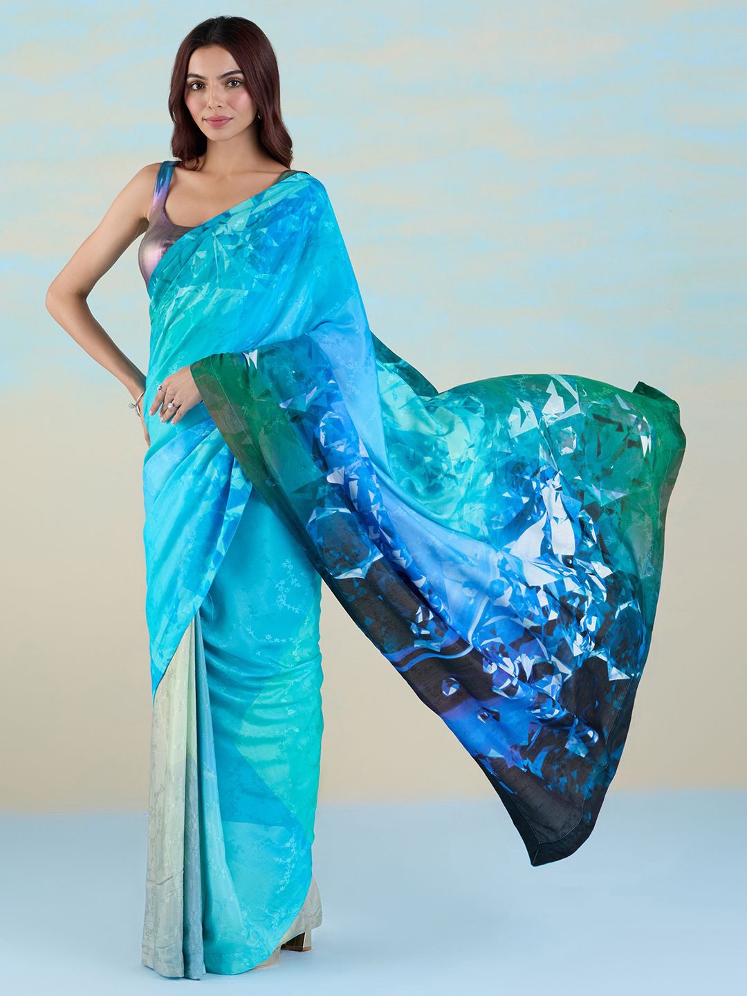 

navyasa by liva Liva Saree, Blue