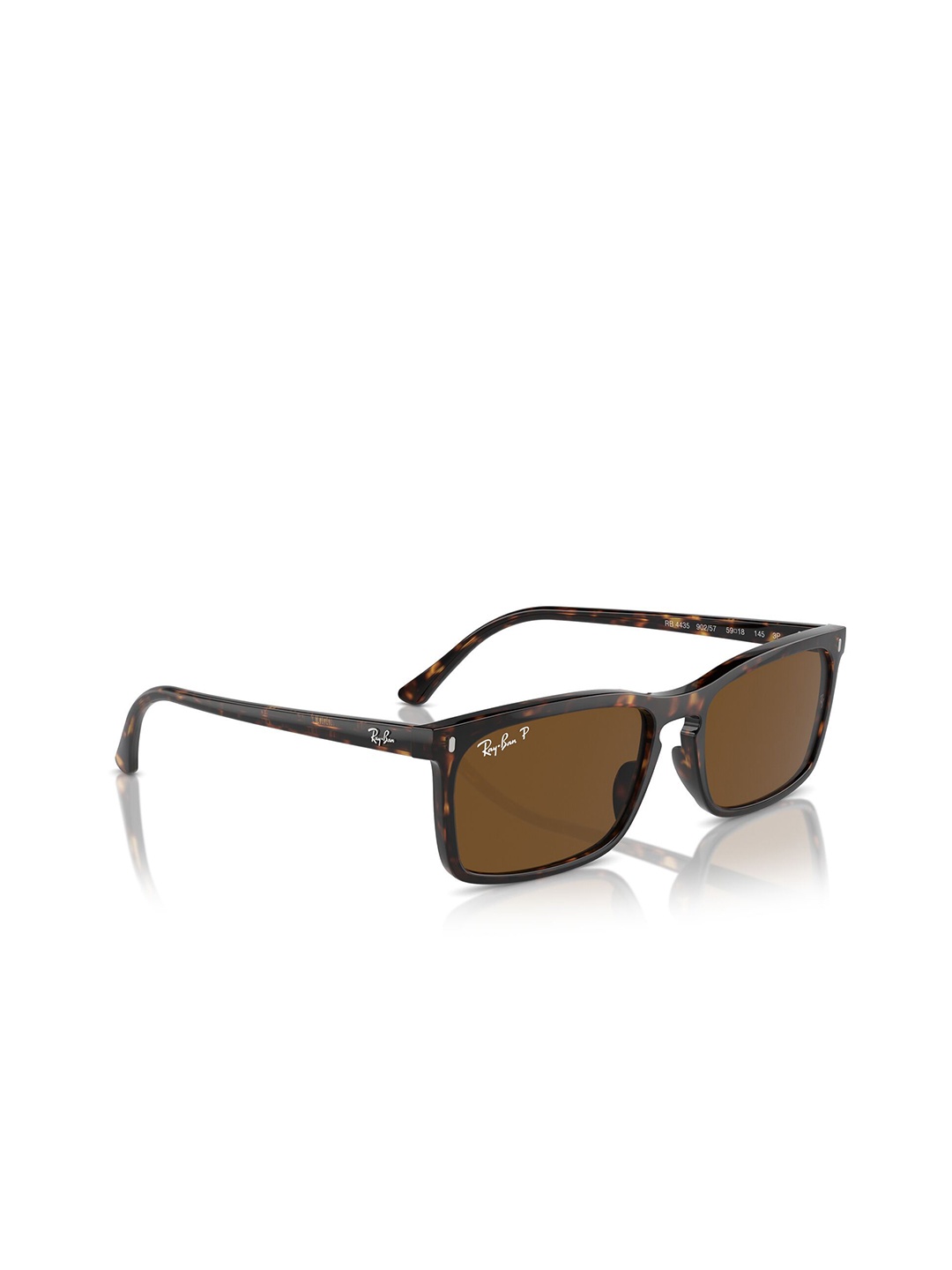 

Ray-Ban Unisex Polarized Grey Lens Rectangle Sunglasses - 0RB4435902/5759, Brown