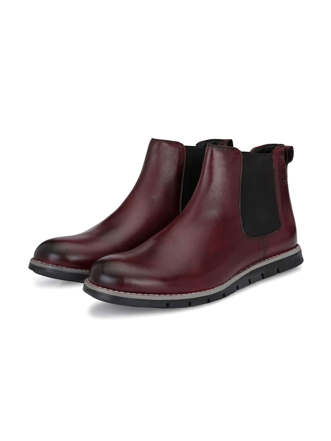 

LEGWORK Men Leather 2.1 Chelsea Boots, Red