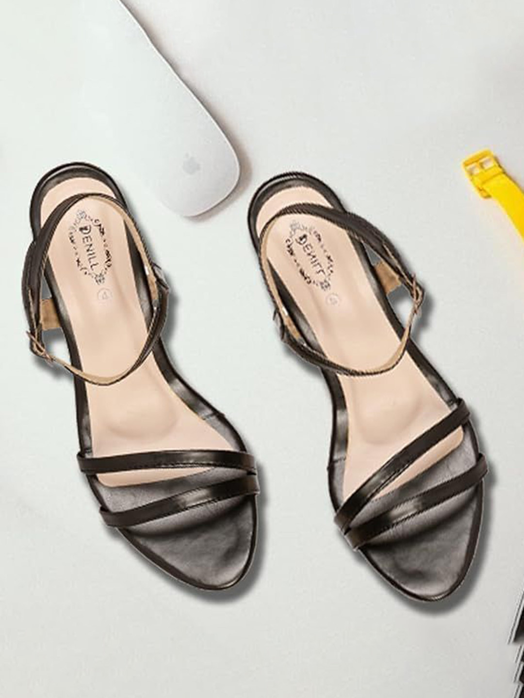 

Denill Open Toe Block Heels, Black