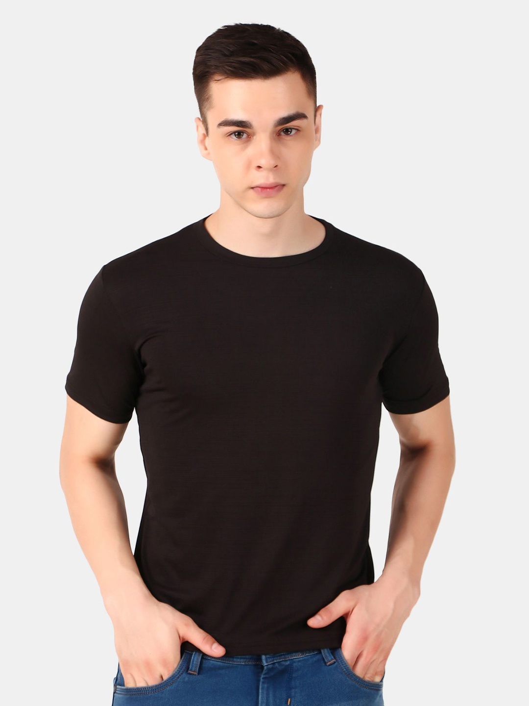 

WELL QUALITY Men Cut Outs T-shirt, Black