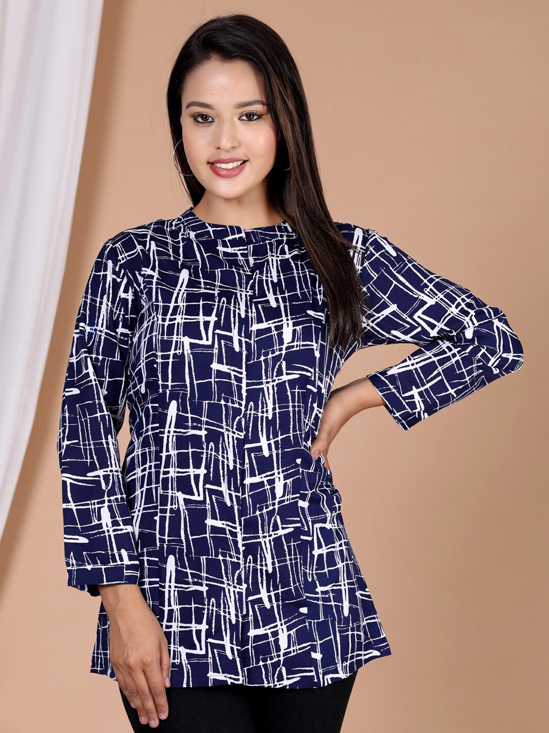 

HERE&NOW Women Comfort Opaque Printed Casual Shirt, Blue