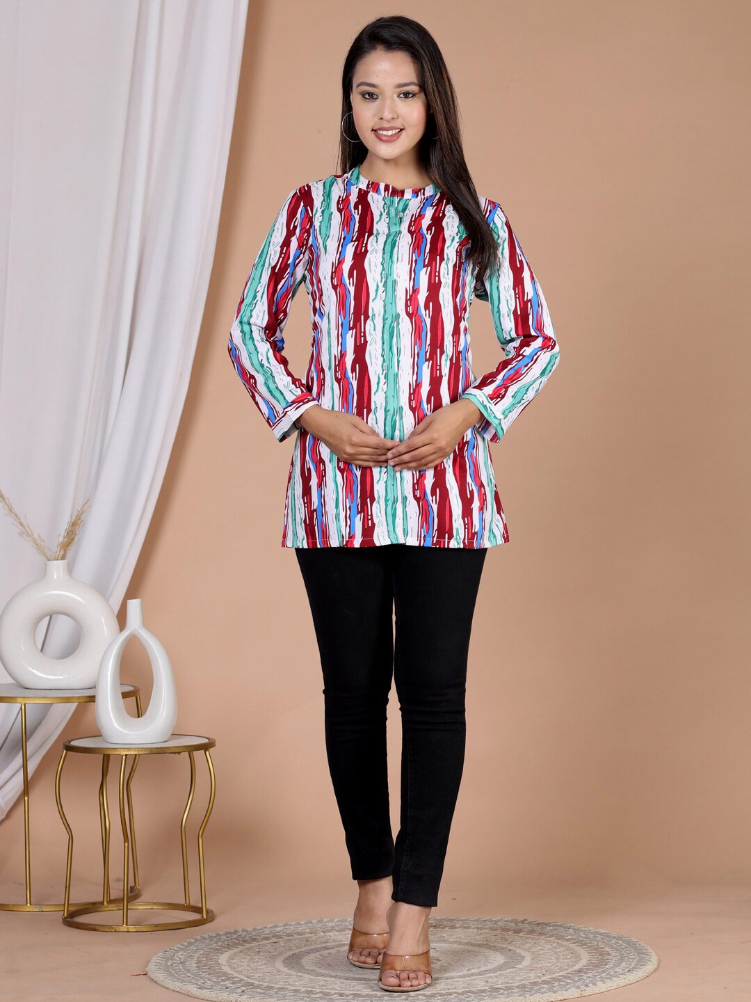 

HERE&NOW Women Comfort Opaque Printed Casual Shirt, White