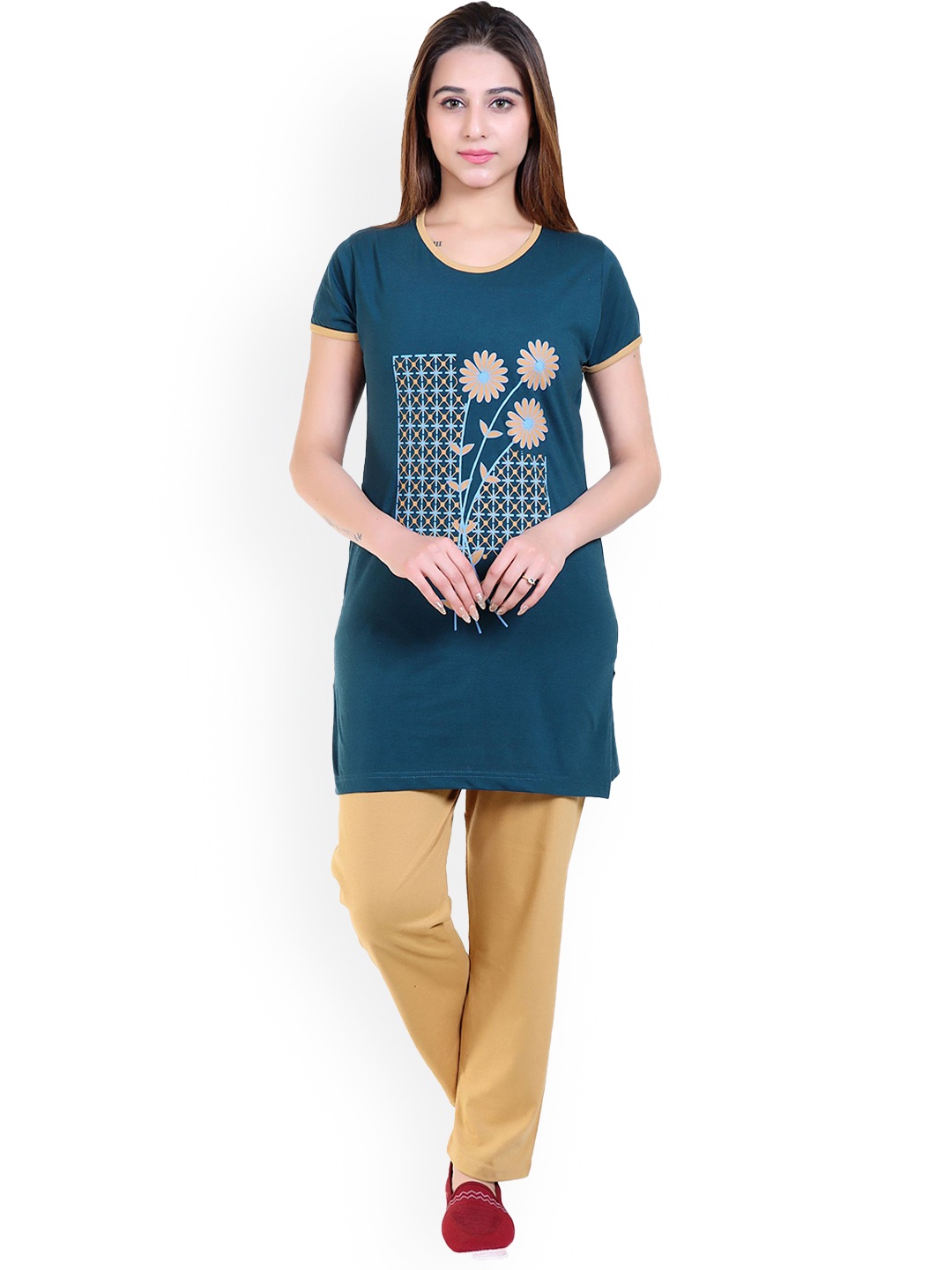 

TWENTY ME Women Printed Night suit, Navy blue