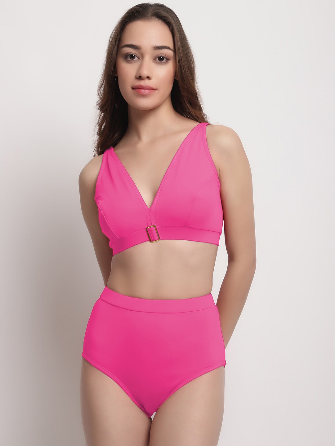 

EROTISSCH V-Neck Sleeveless Swim Set, Pink