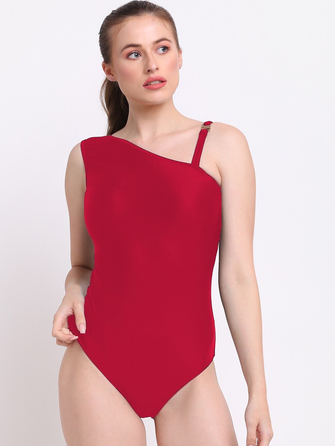 

EROTISSCH One Shoulder Swim Bodysuit, Red