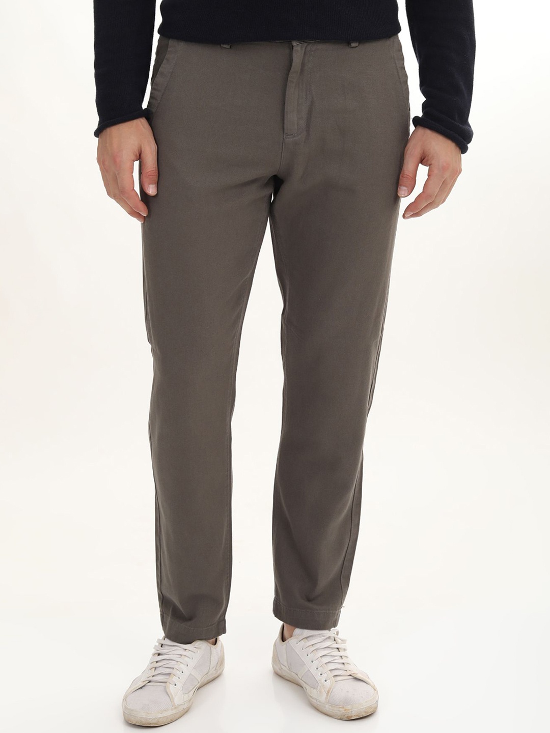 

POE Men Smart Slim Fit Cotton Chinos Trousers, Green