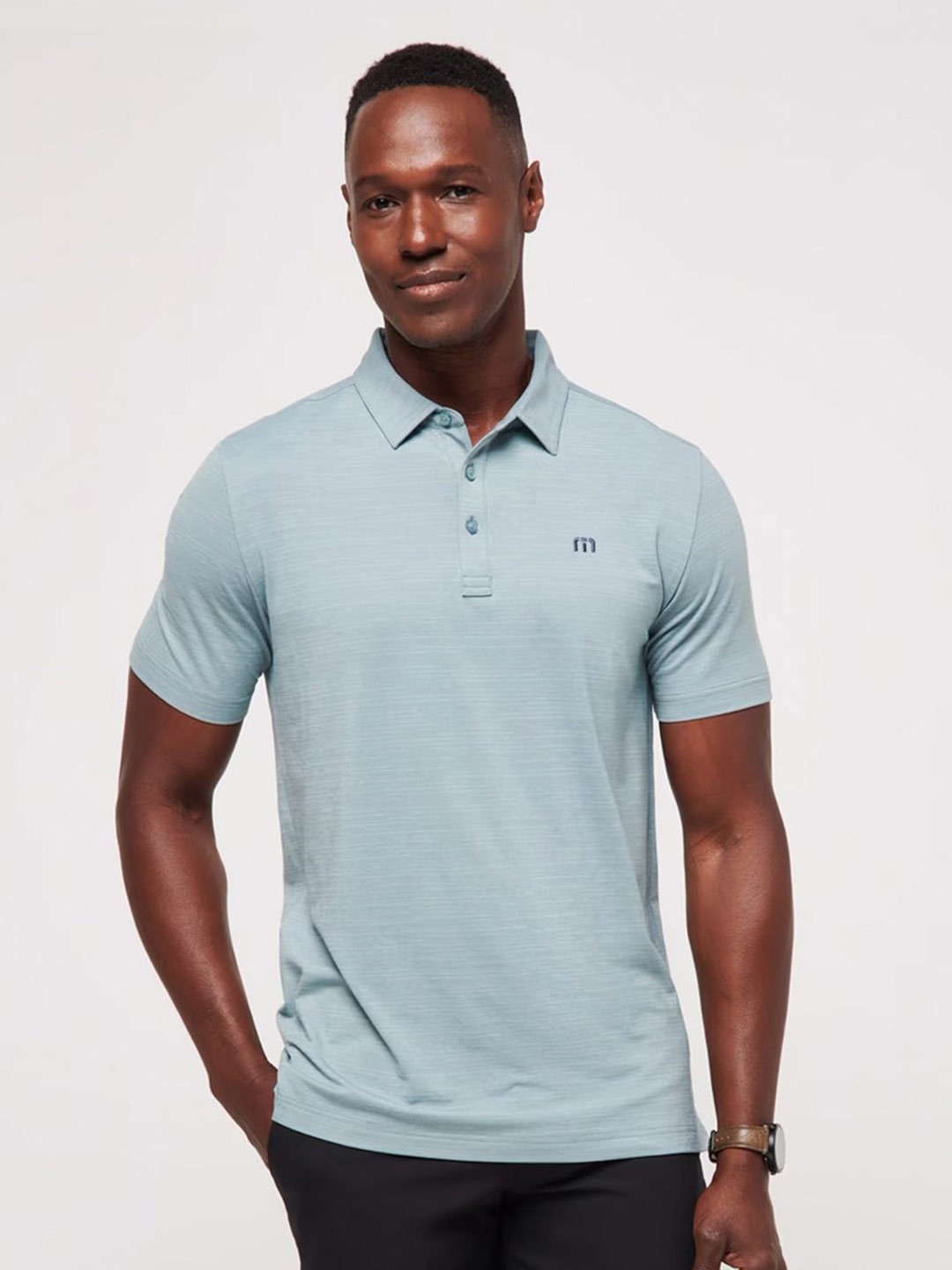

TRAVIS MATHEW Men Polo Collar Dri-Blend T-shirt, Green