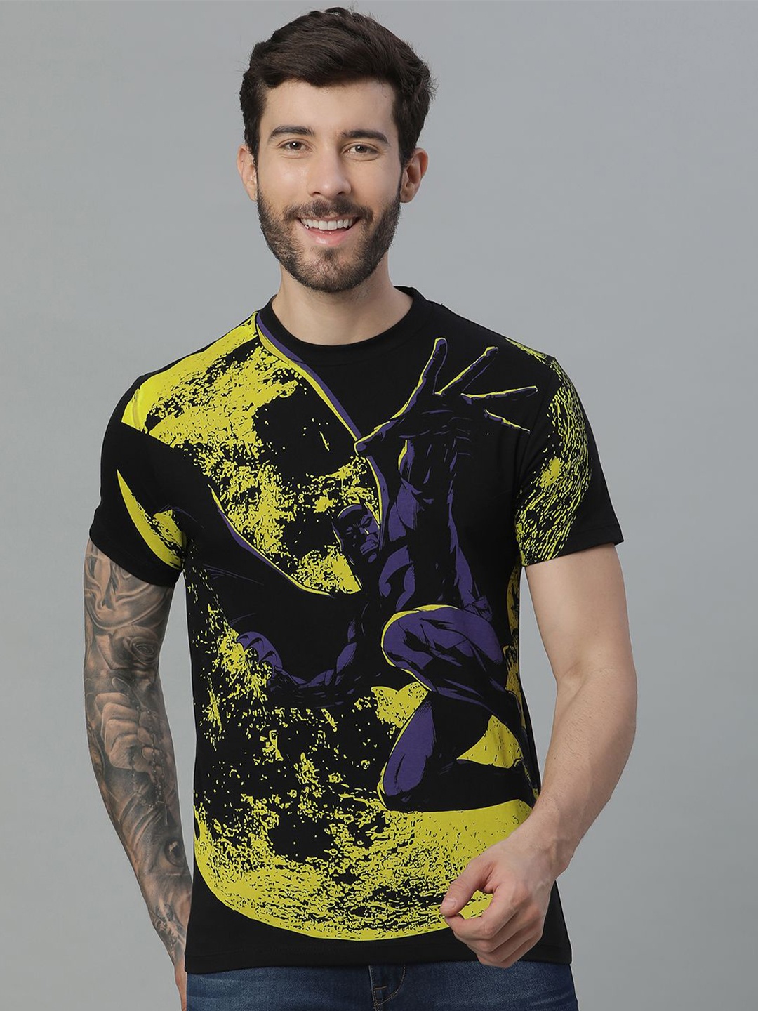 

Free Authority Batman Printed Pure Cotton Round Neck Tshirt, Black