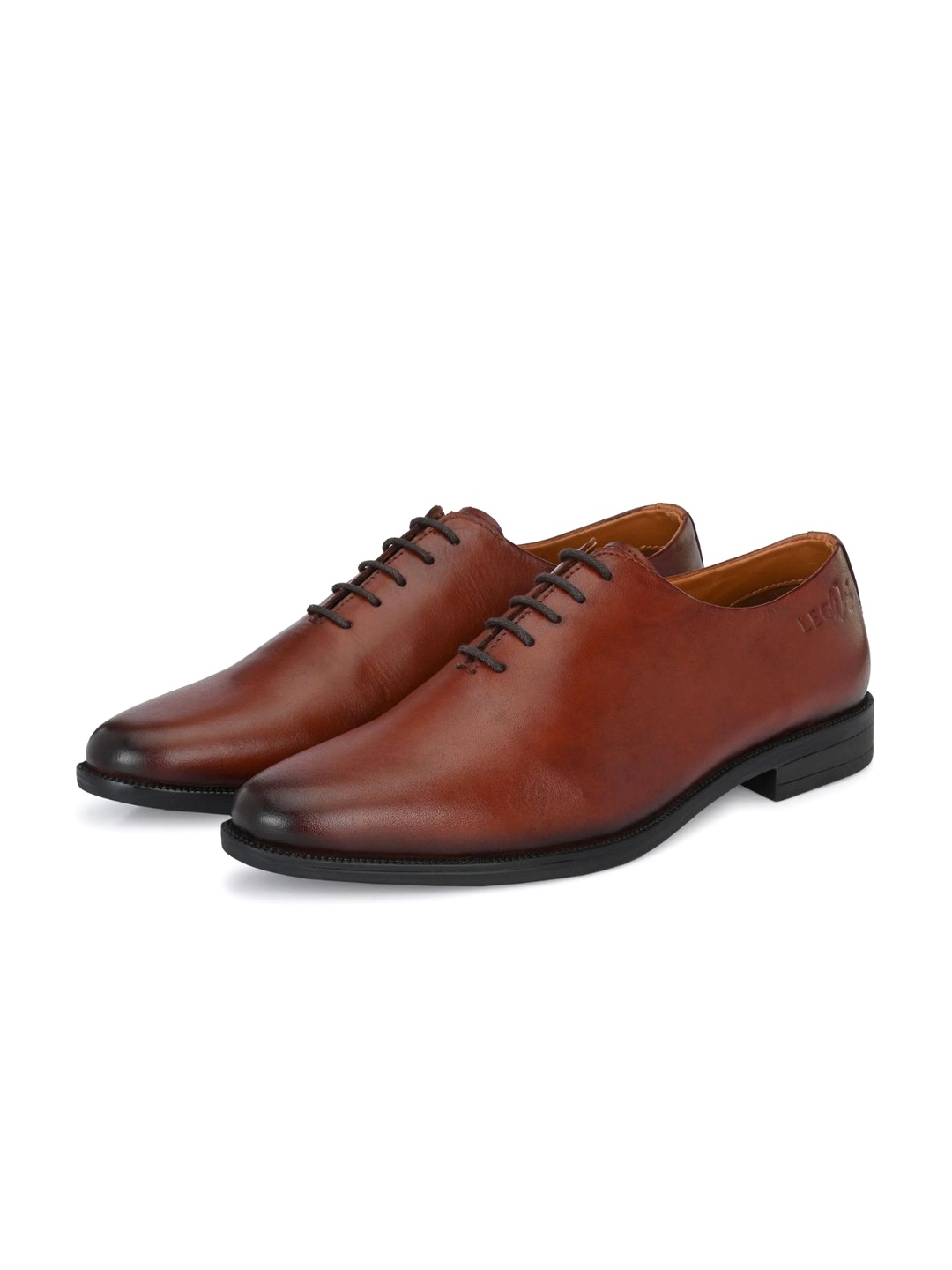 

LEGWORK Men Textured Formal Oxfords Shoes, Tan