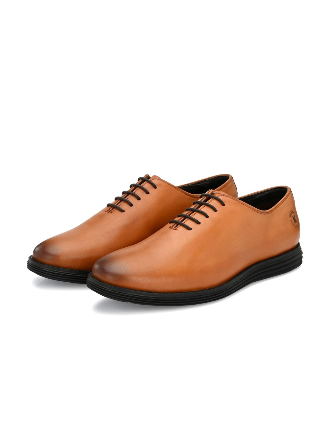 

LEGWORK Men Textured Formal Oxfords Shoes, Tan
