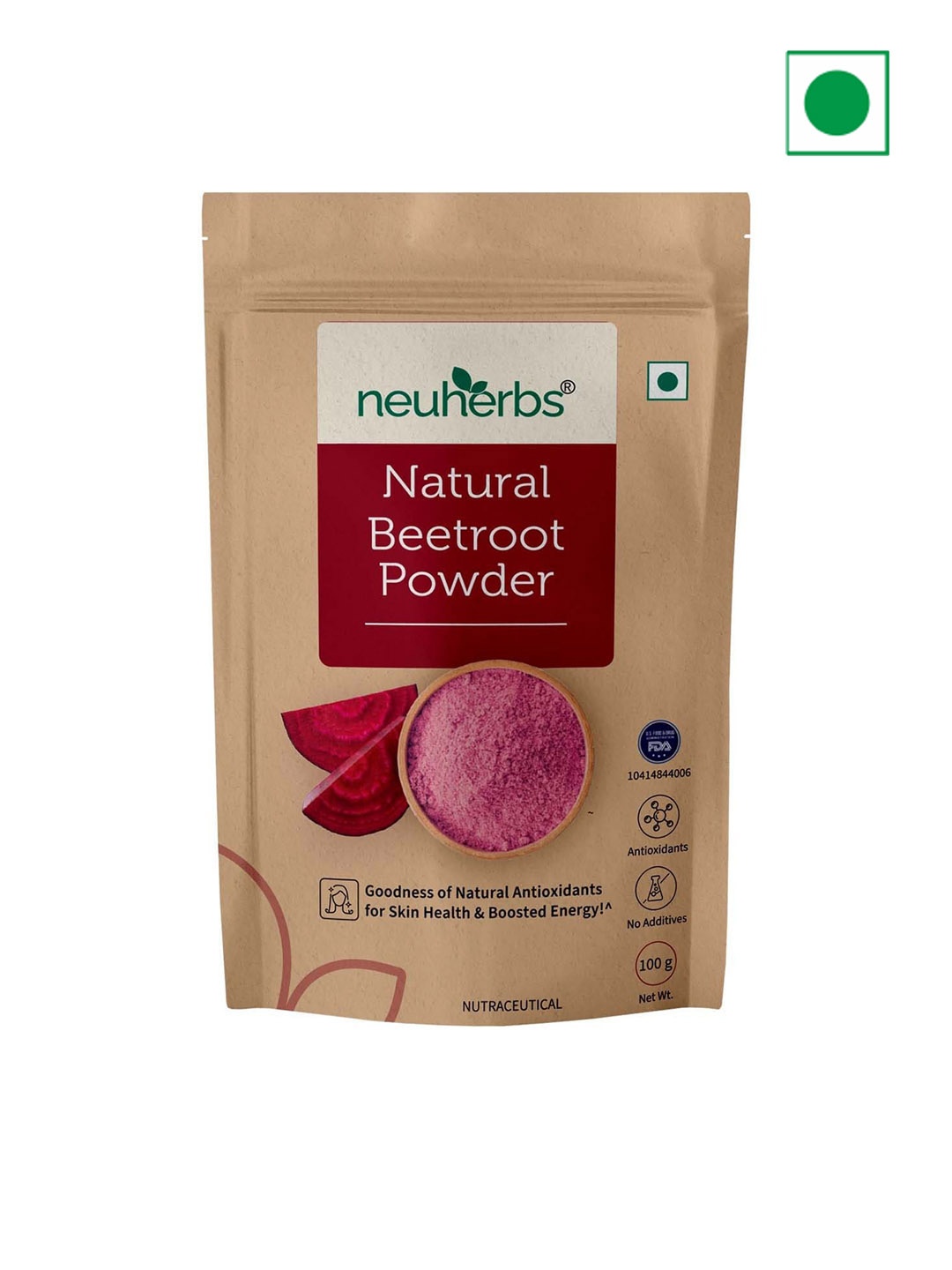 

Neuherbs Natural Beetroot Powder - 100g, Pink