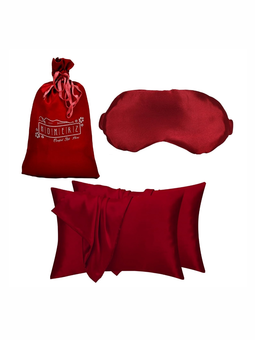 

Homerz Red 2 Pieces Solid Cotton Rectangle Pillow Covers