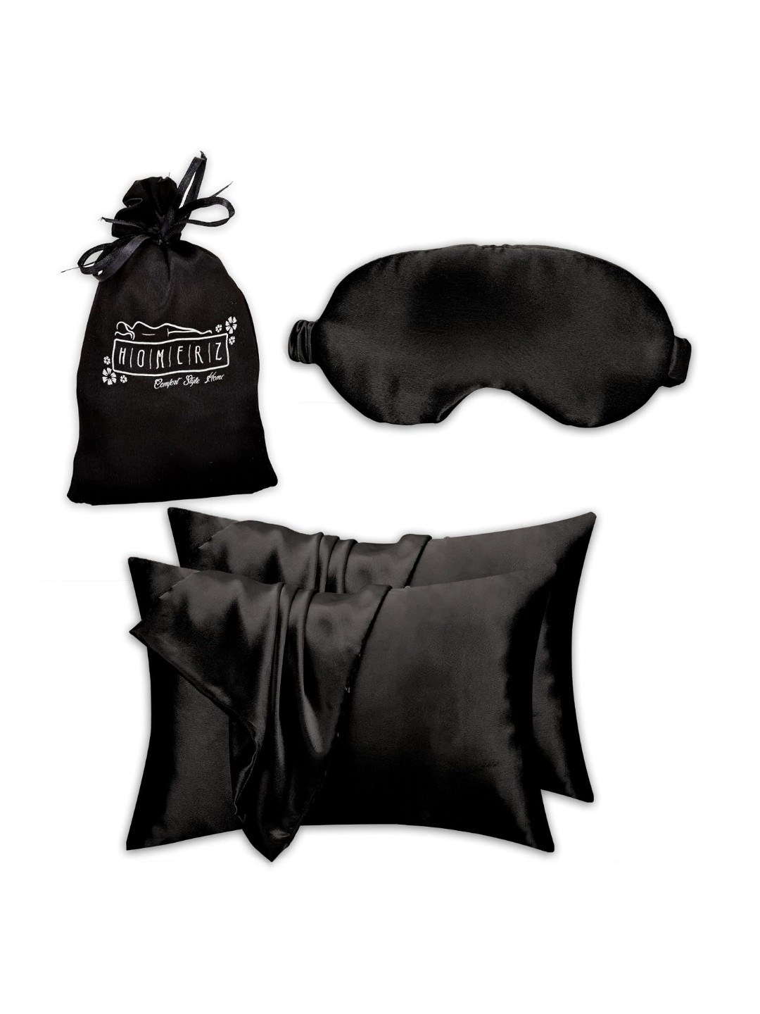 

Homerz Black 2 Pieces Solid Cotton Rectangle Pillow Covers