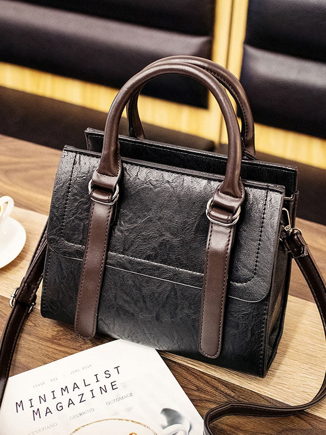 

Diva Dale PU Structured Handheld Bag, Black