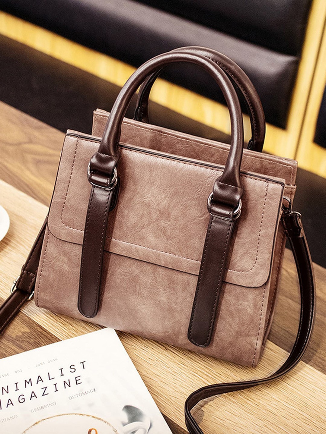 

Diva Dale PU Structured Sling Bag, Brown
