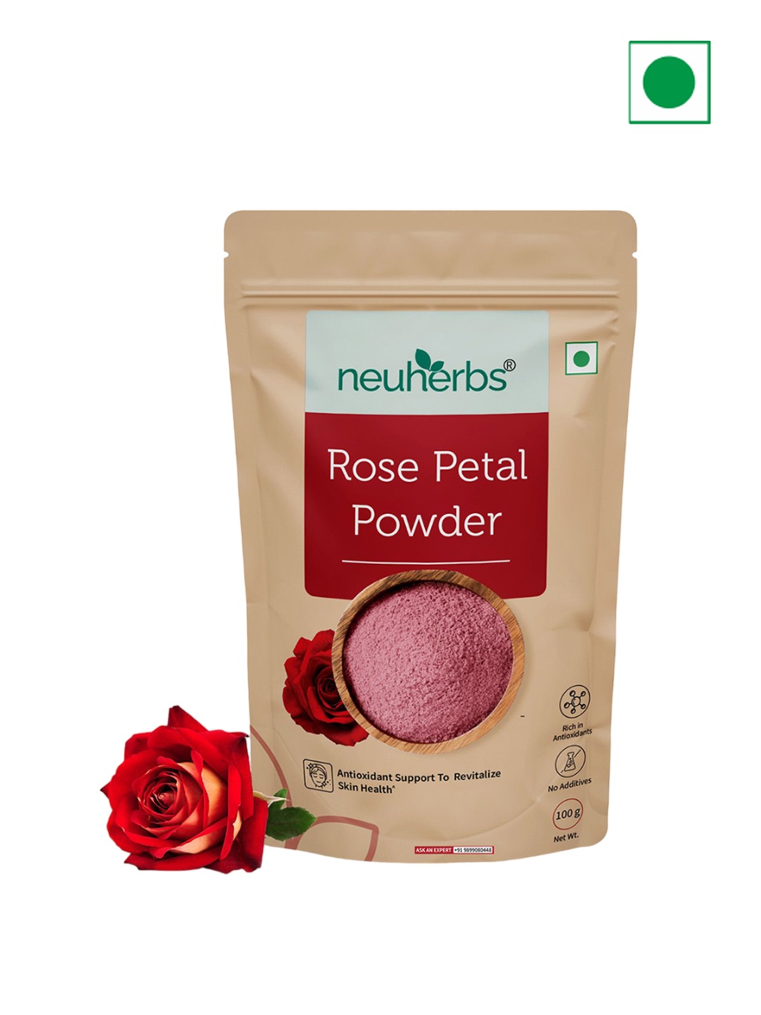 

Neuherbs Rose Petal Powder - 100 g, Pink
