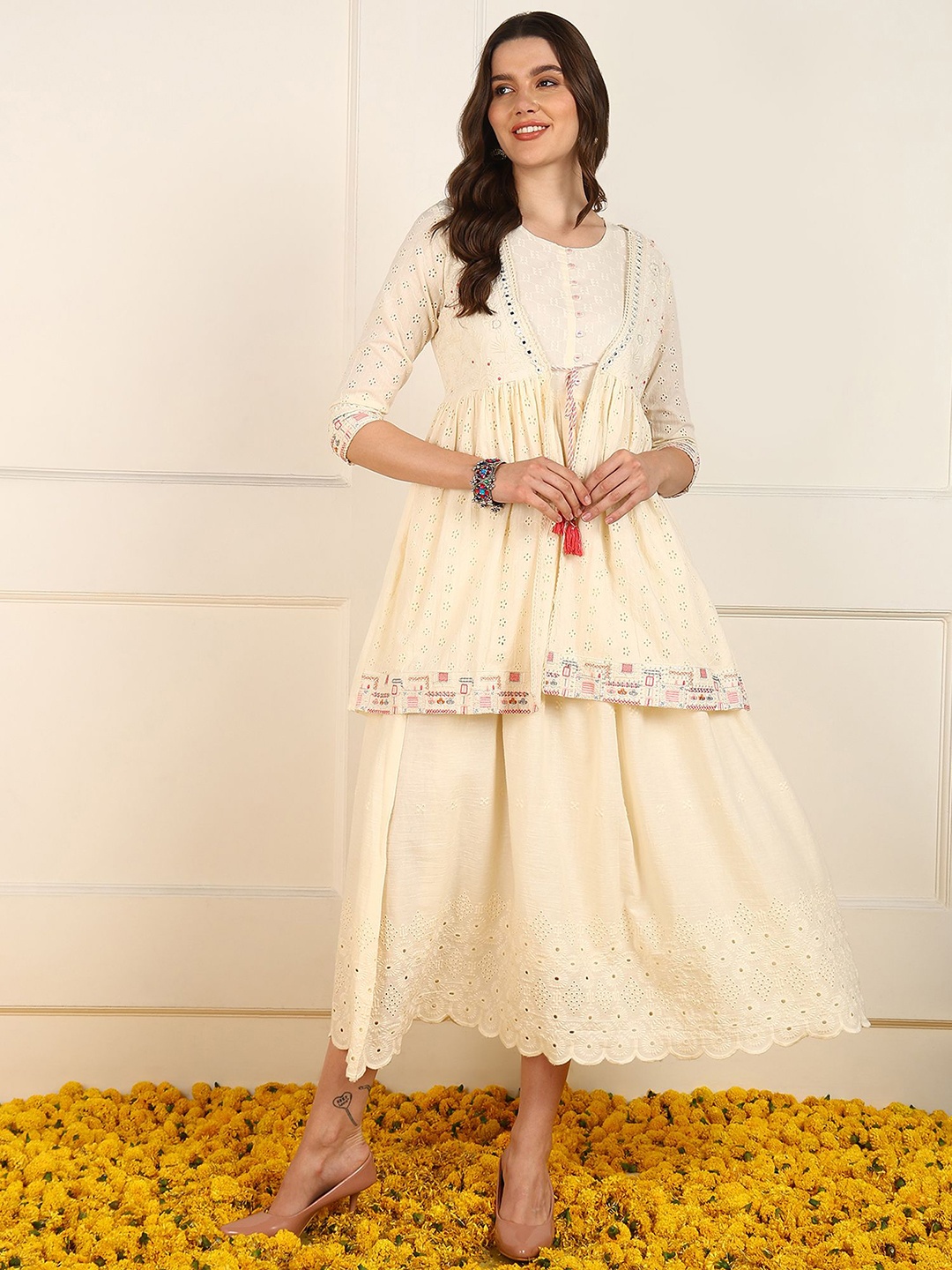 

AHIKA Print Maxi Dress, Cream