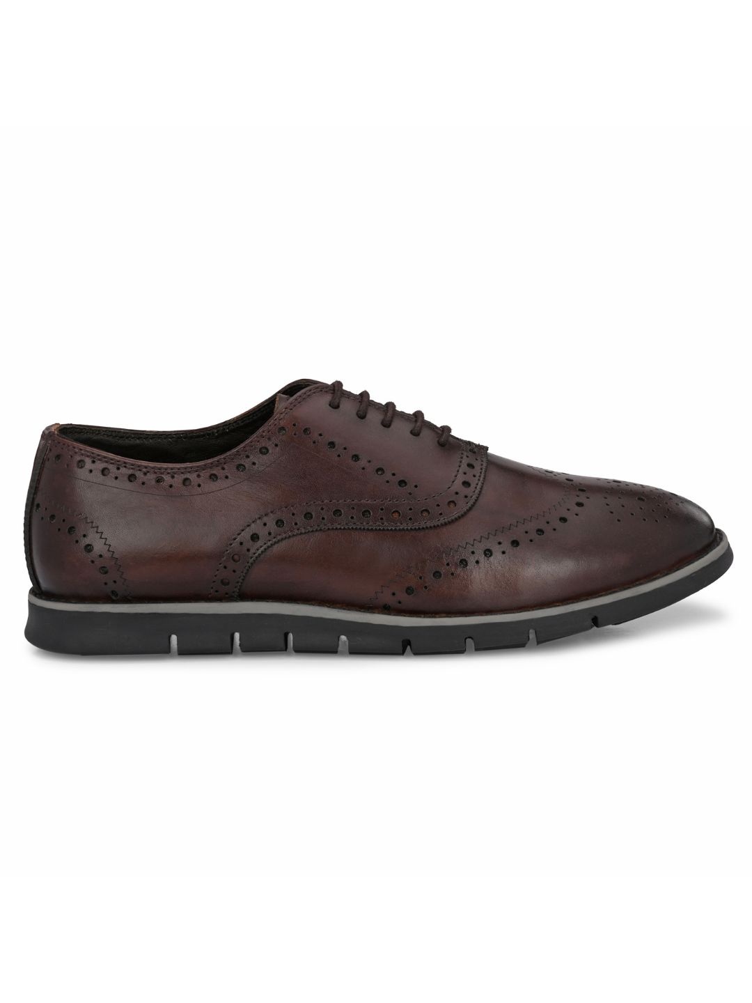 

LEGWORK Men Textured Formal Brogues, Brown