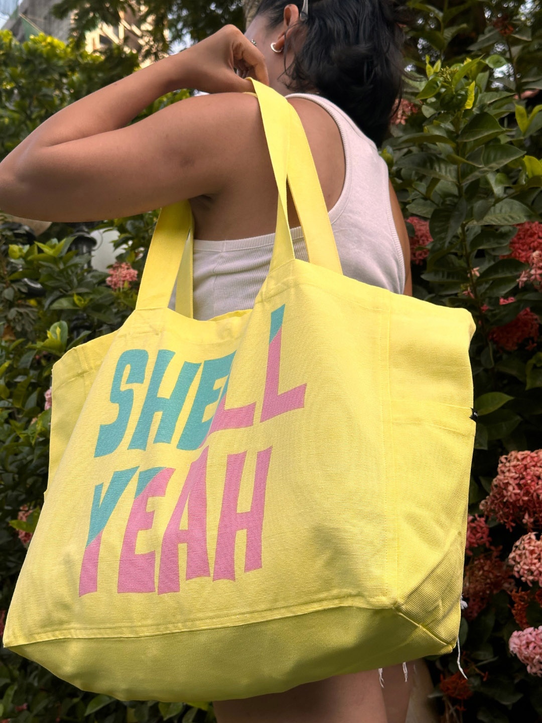 

EcoRight Women Printed Shopper Tote Bag, White