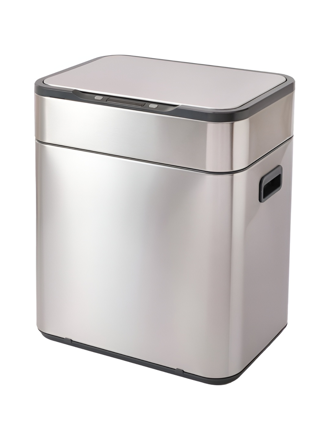 

UMAI Stainless Steel Sensor Dual Compartment Open Dustbin With Lid 13 L, Silver