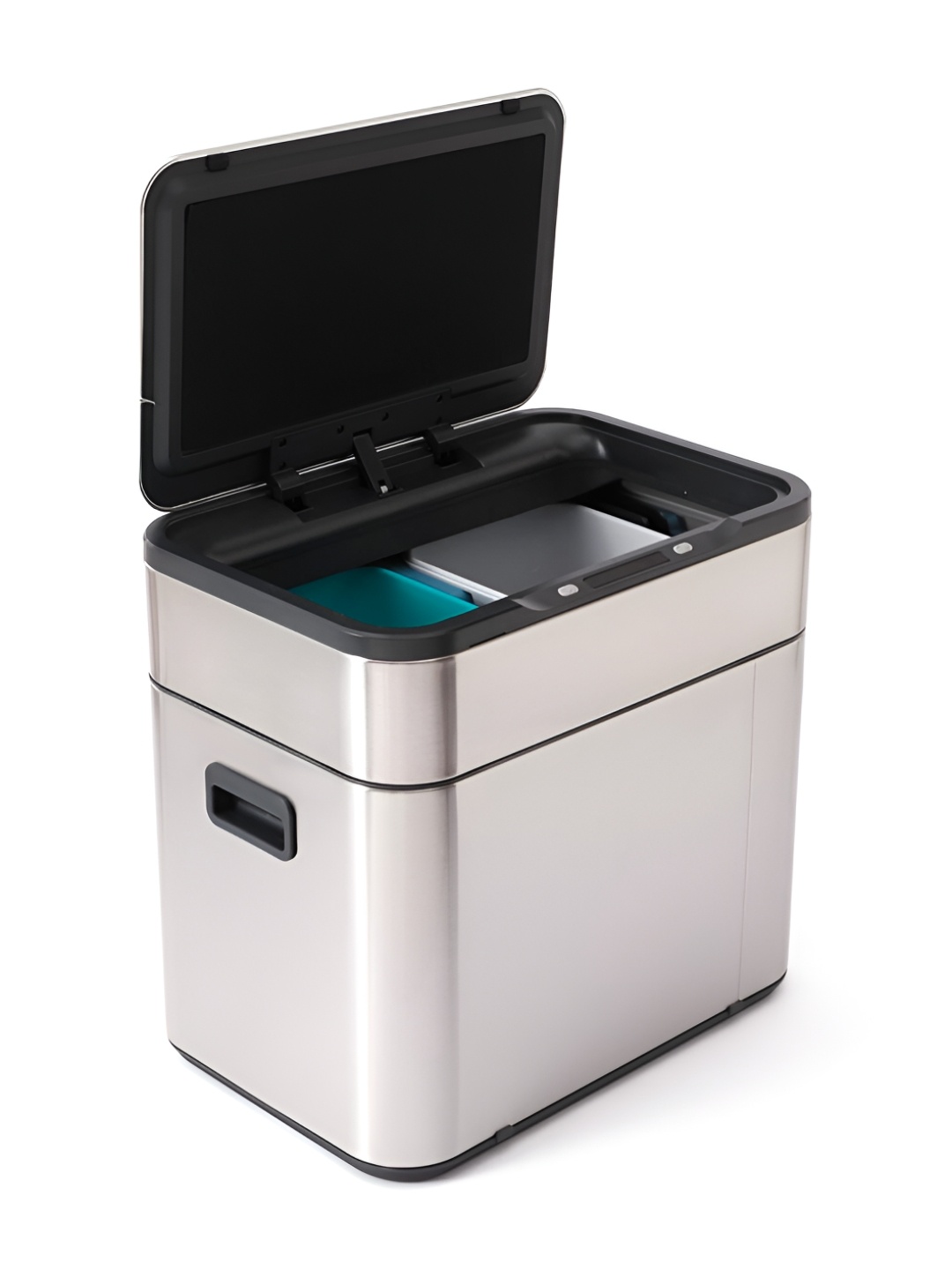 

UMAI Black Stainless Steel Sensor Open Dustbin With Lid, Silver