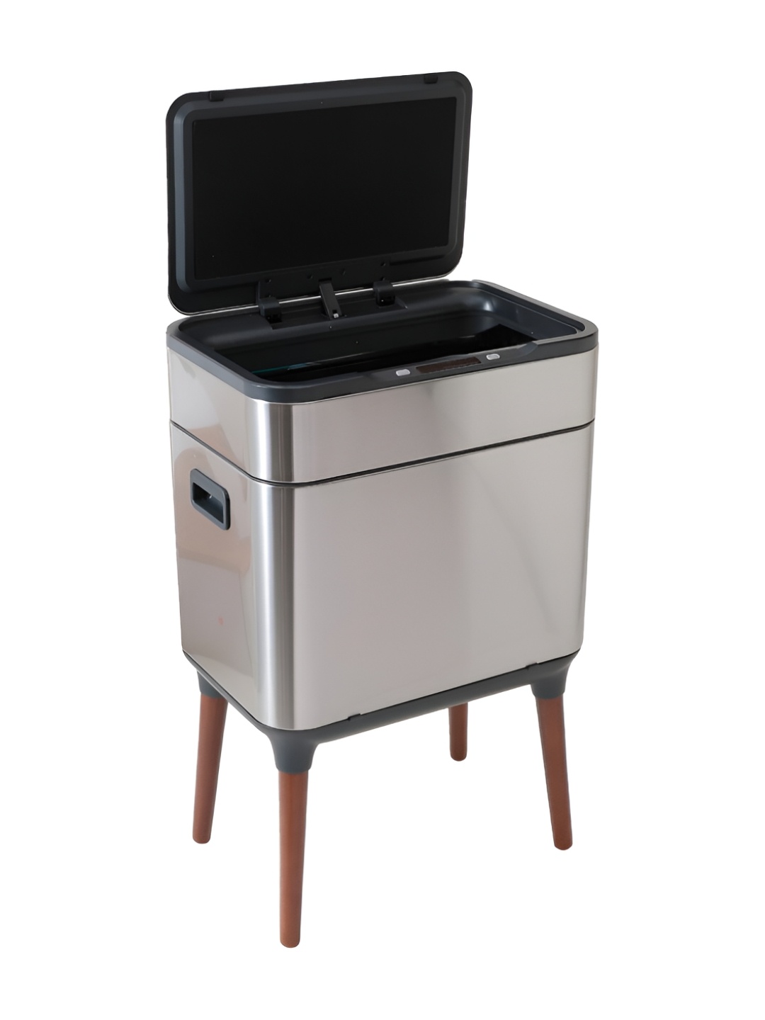 

UMAI Stainless Steel Sensor Dual Compartment Open Dustbin With Lid 13 L, Silver