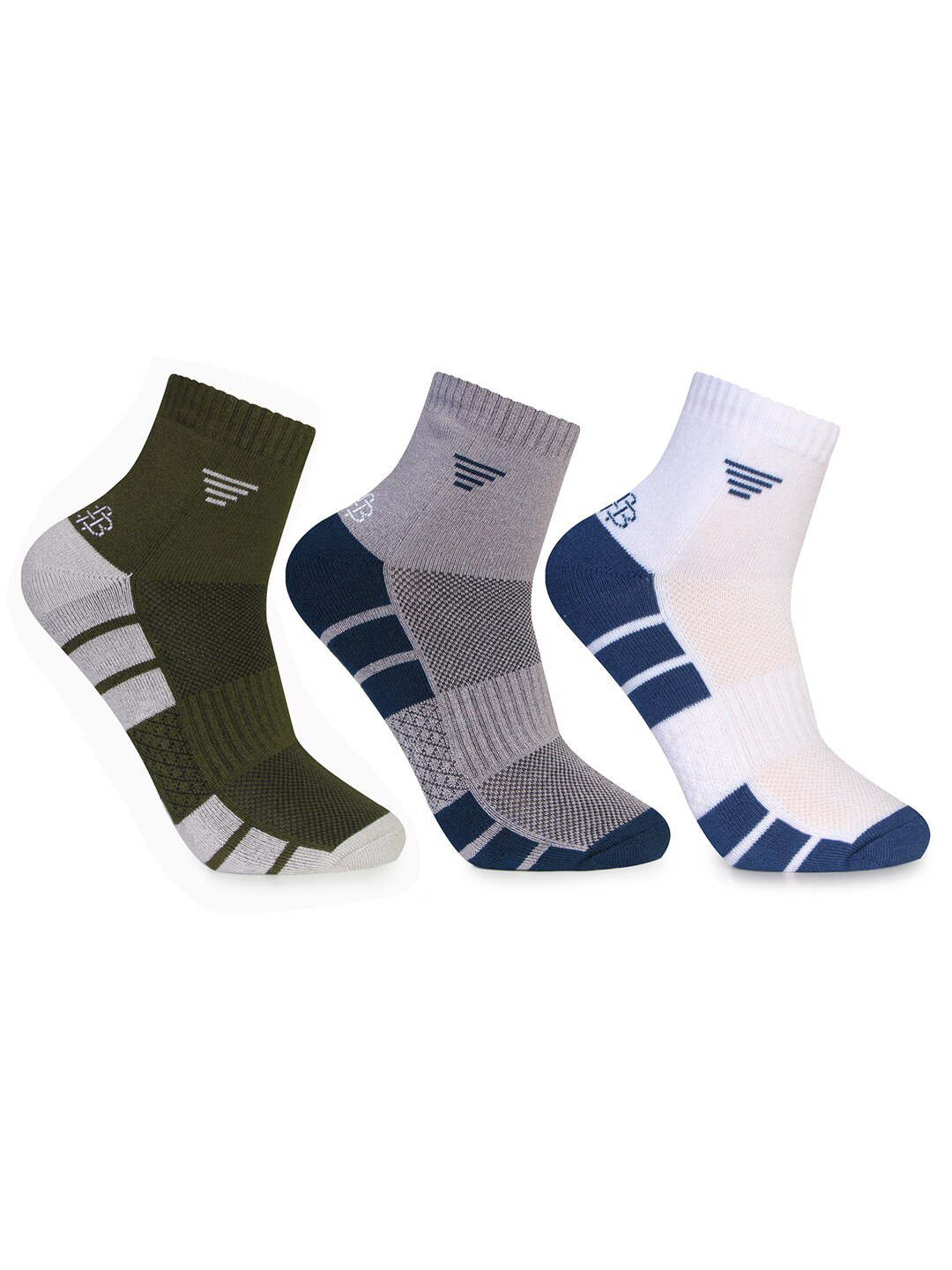 

Bonjour Pack of 3 Men Ankle Length Odor Free Breathable Bamboo Cotton Socks, Assorted