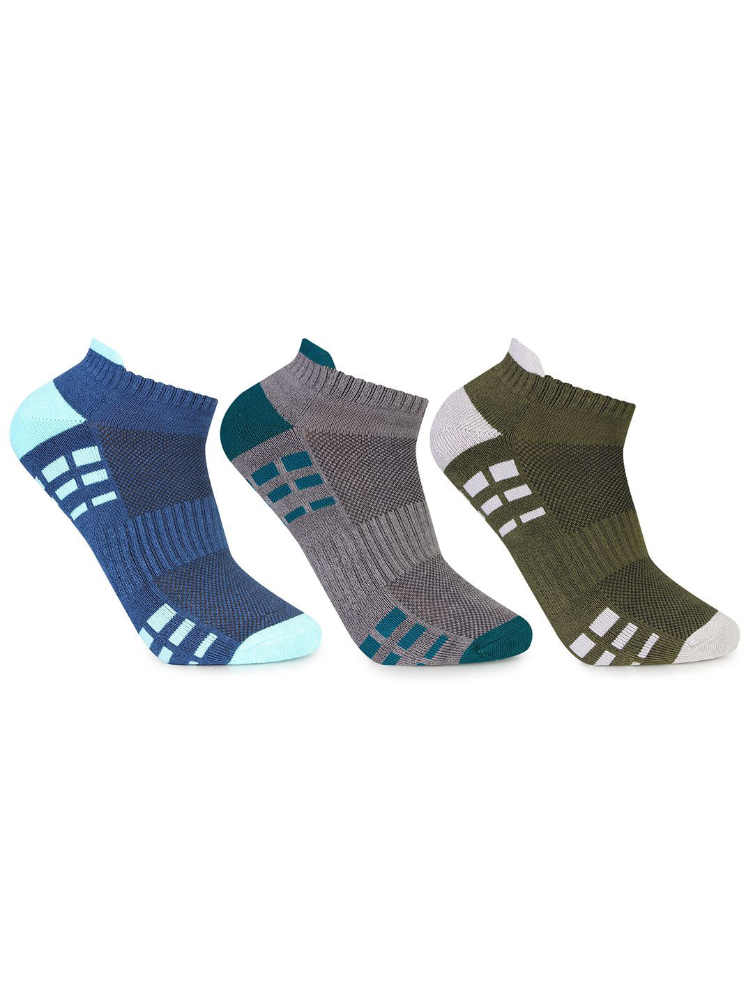 

Bonjour Pack of 3 Men Ankle Length Odor Free Breathable Bamboo Cotton Socks, Assorted