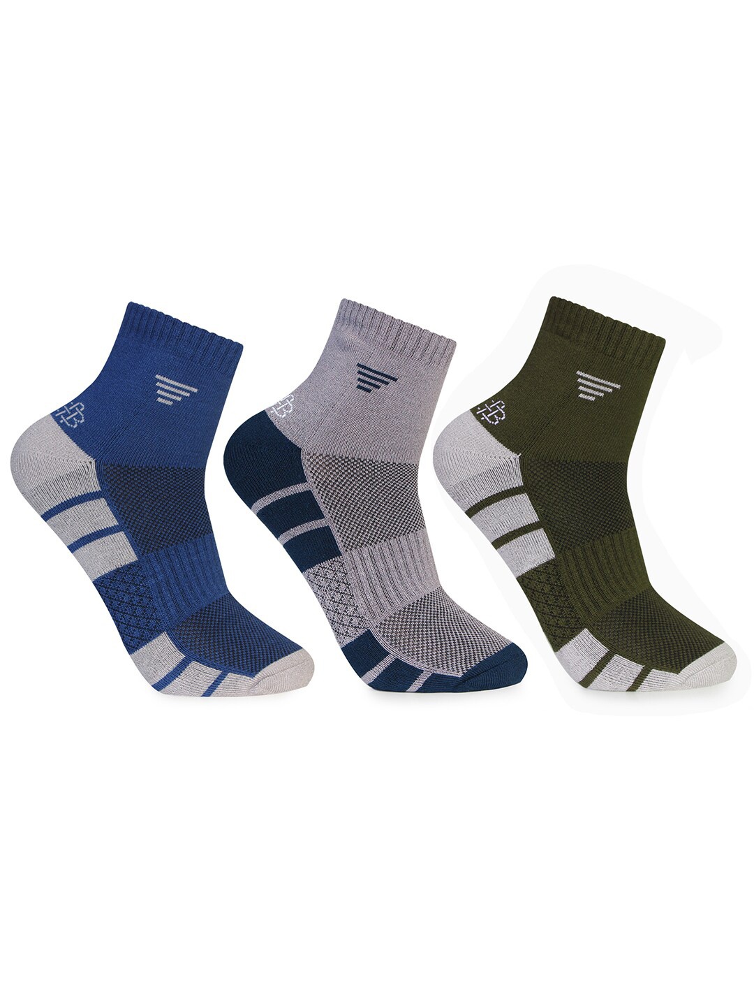 

Bonjour Pack of 3 Men Ankle Length Odor Free Breathable Bamboo Cotton Socks, Assorted