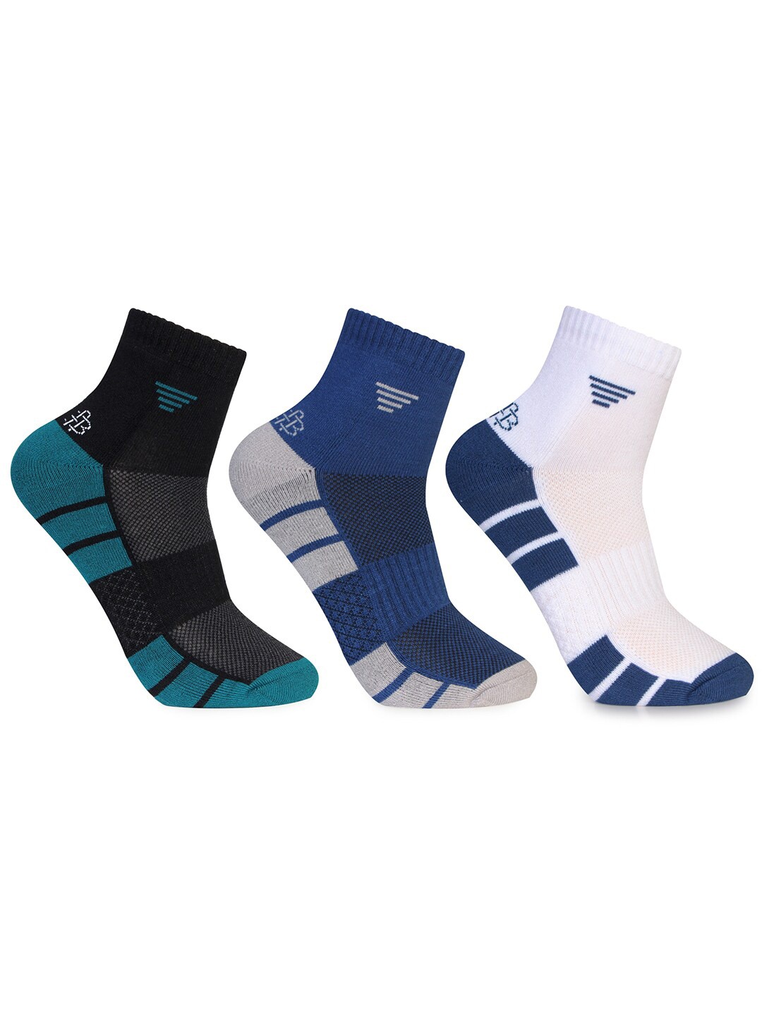 

Bonjour Pack of 3 Men Ankle Length Odor Free Breathable Bamboo Cotton Socks, Assorted