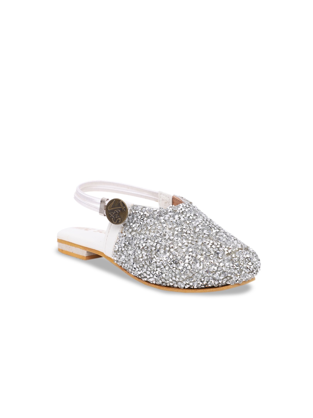 

Minesole Girls Embellished Round Toe Ballerinas, Silver