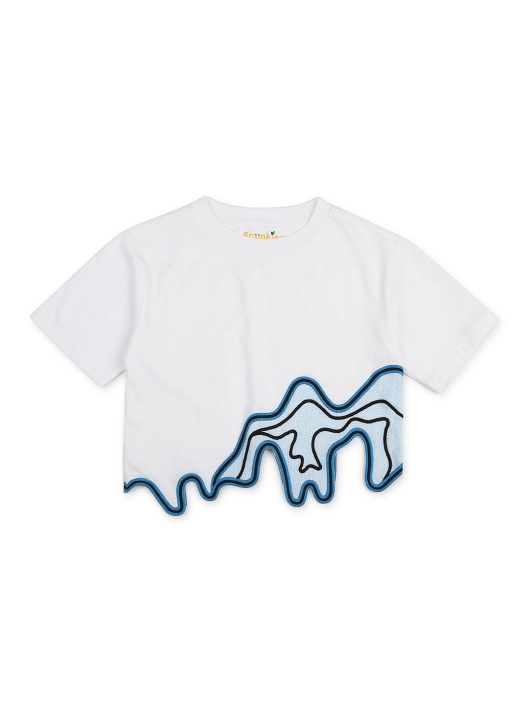 

SPUNKIES Girls Cotton Embroidered Top, White