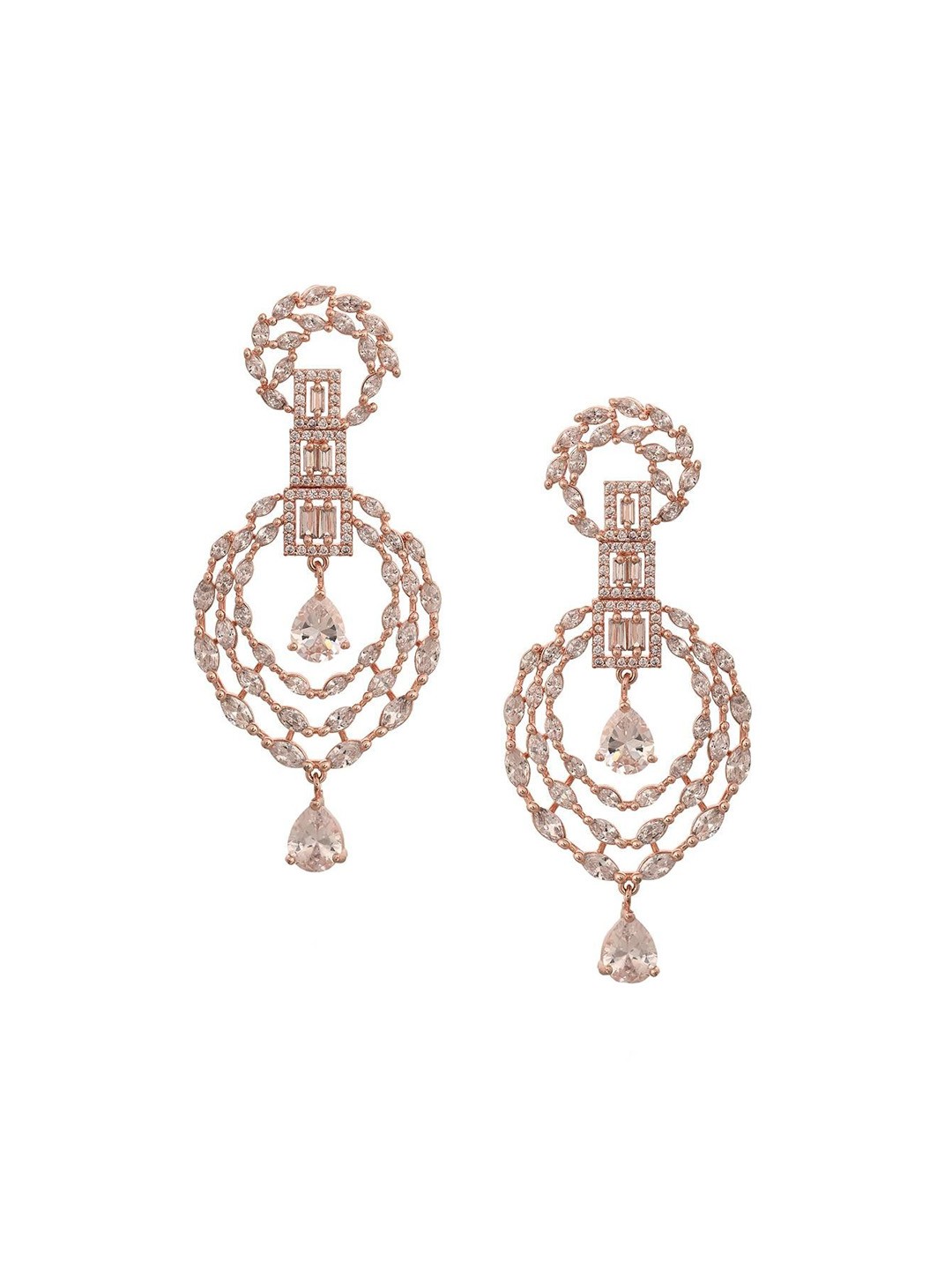 

RATNAVALI JEWELS Women Classic Drop Earrings, Rose gold
