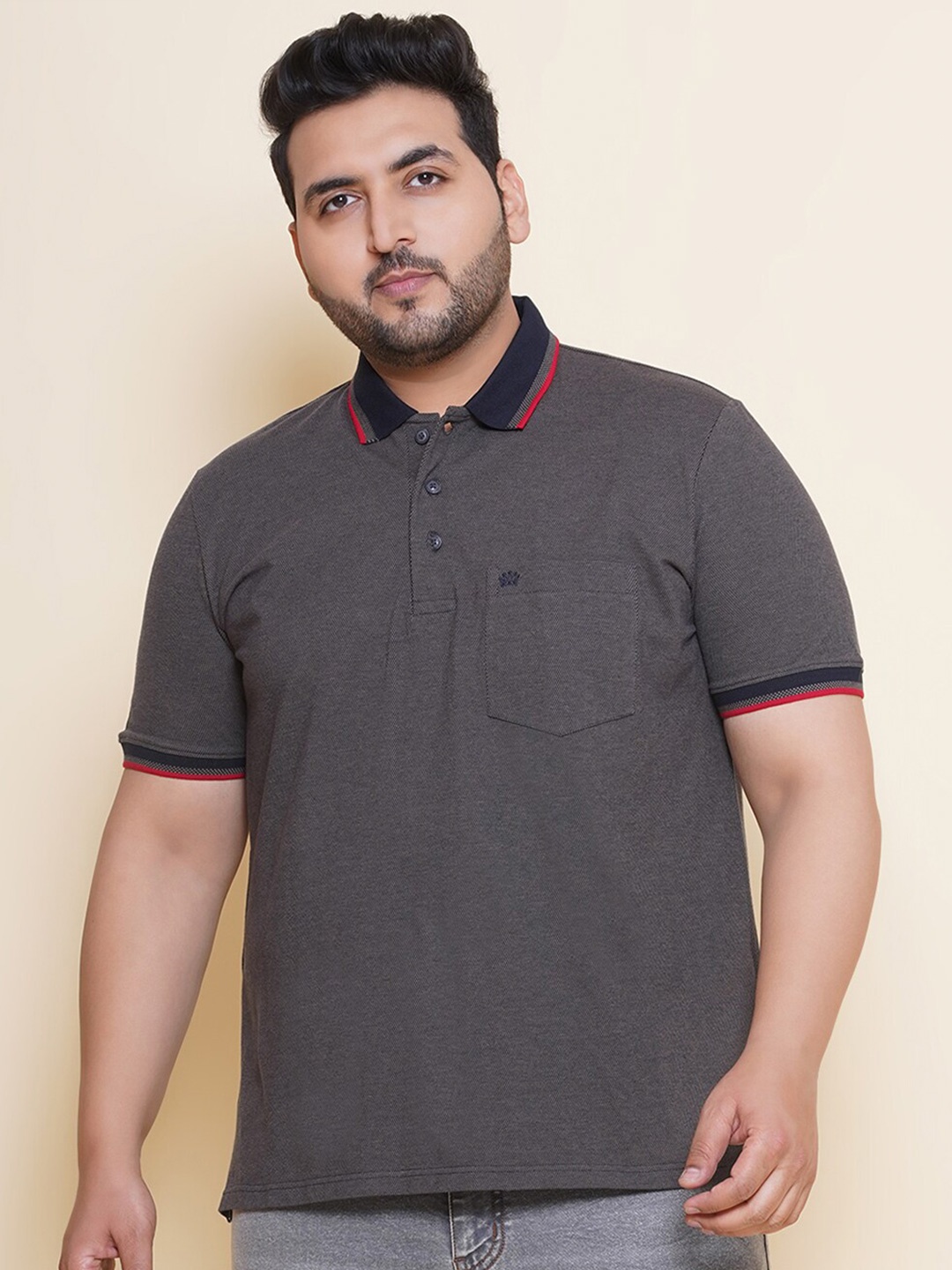 

John Pride Men Mandarin Collar Pockets T-shirt, Green