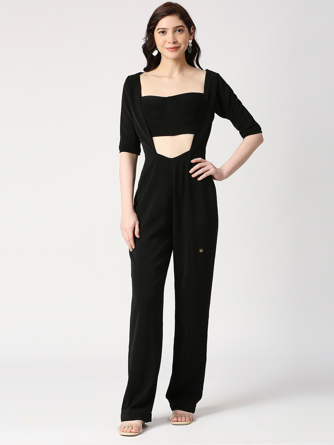 

EMBLAZE Women Basic Jumpsuit With Bralette, Black