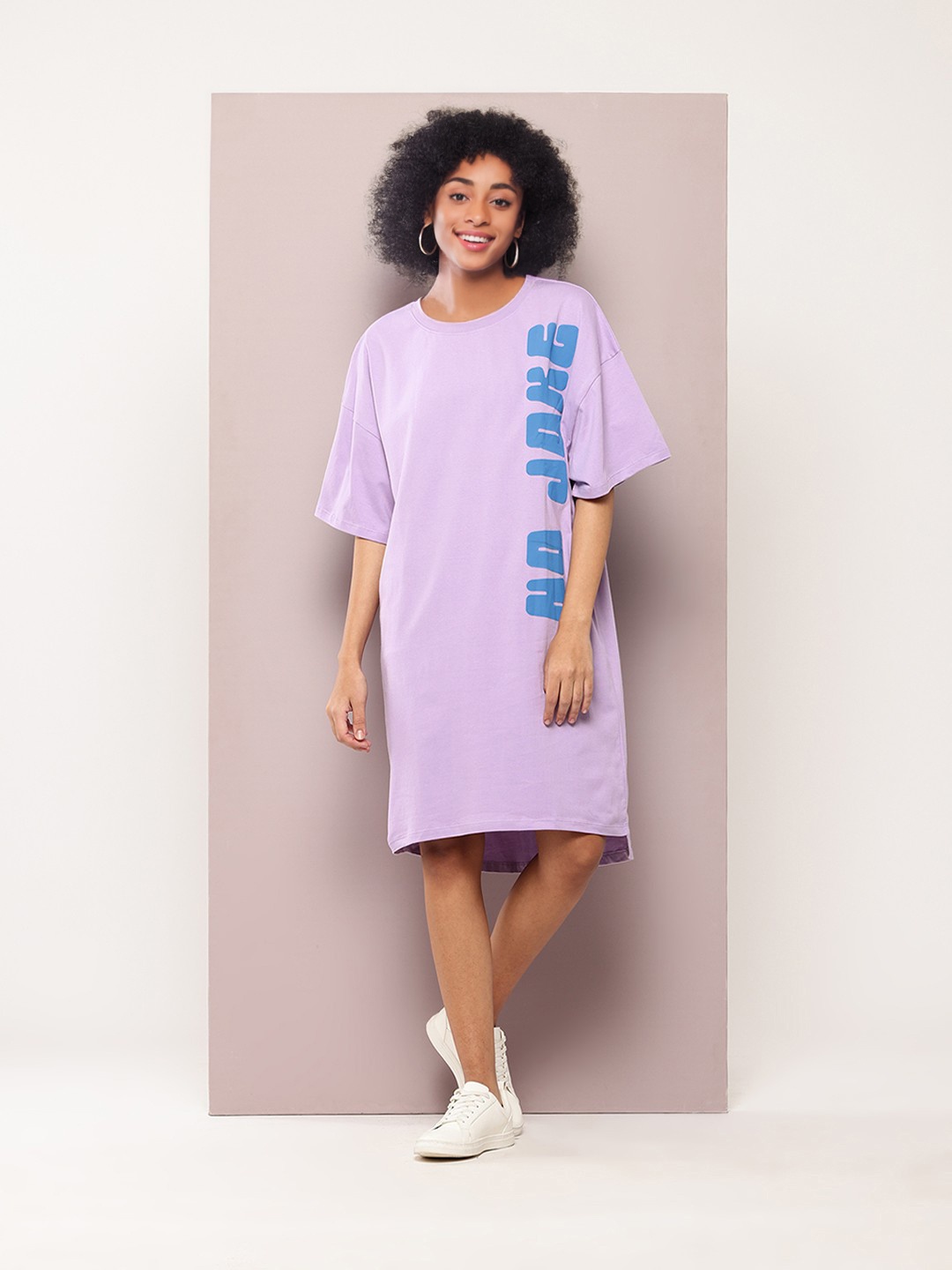 

Kook N Keech Printed Cotton T-shirt Dress, Lavender