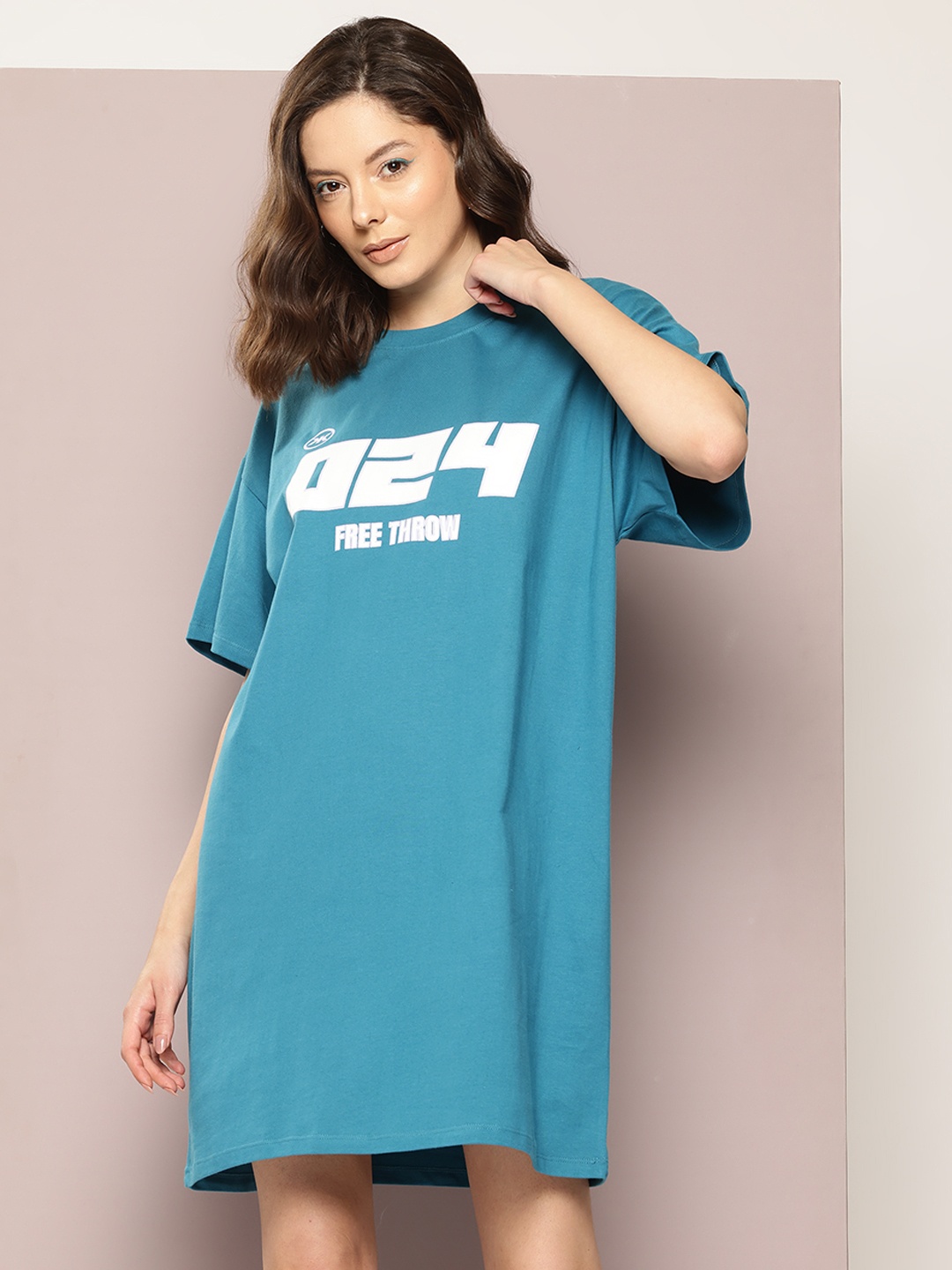 

Kook N Keech Pure Cotton Printed T-shirt Dress, Blue