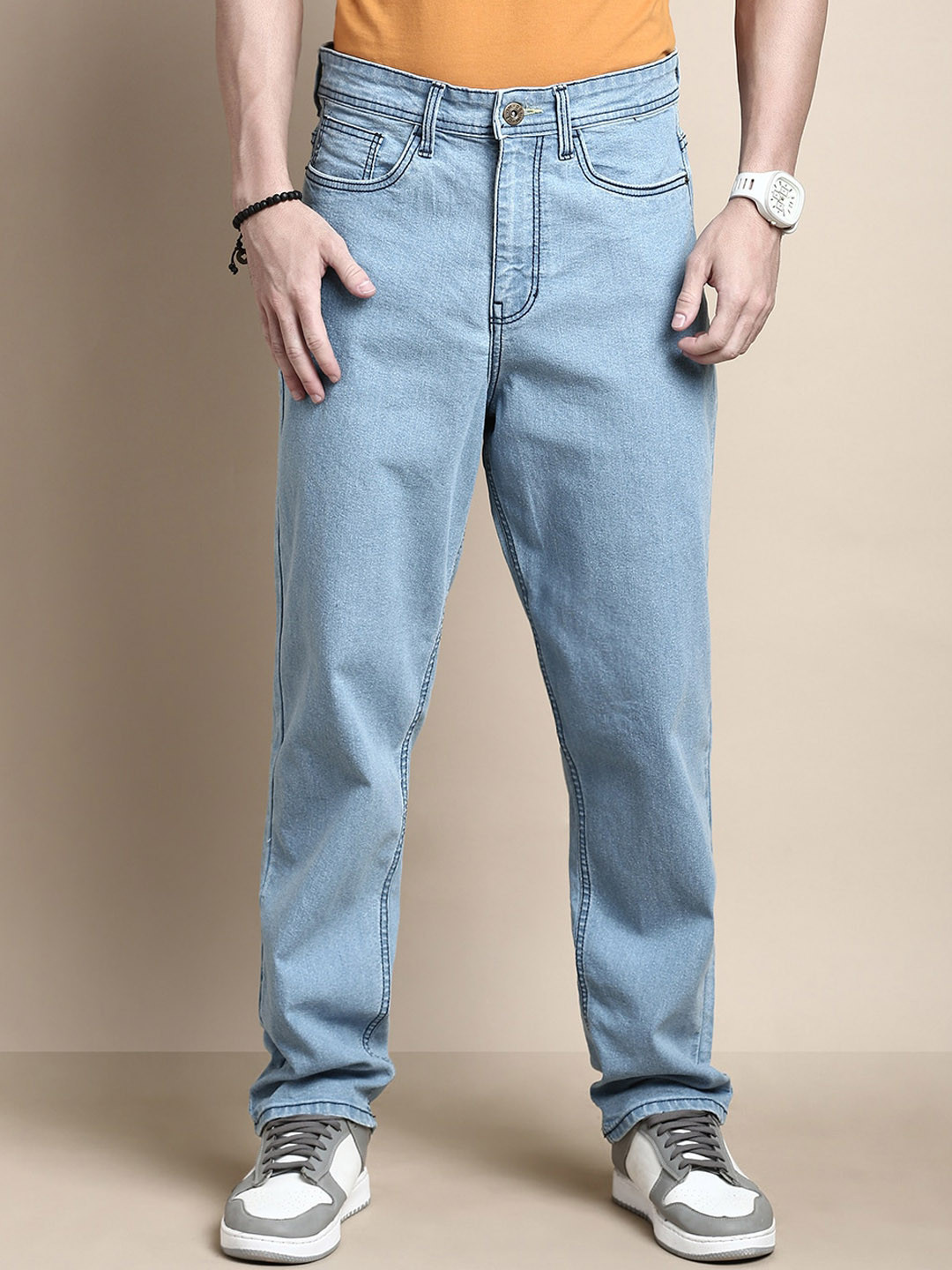 

Chennis Men Mid raise Straight Fit Stretchable Jeans, Blue