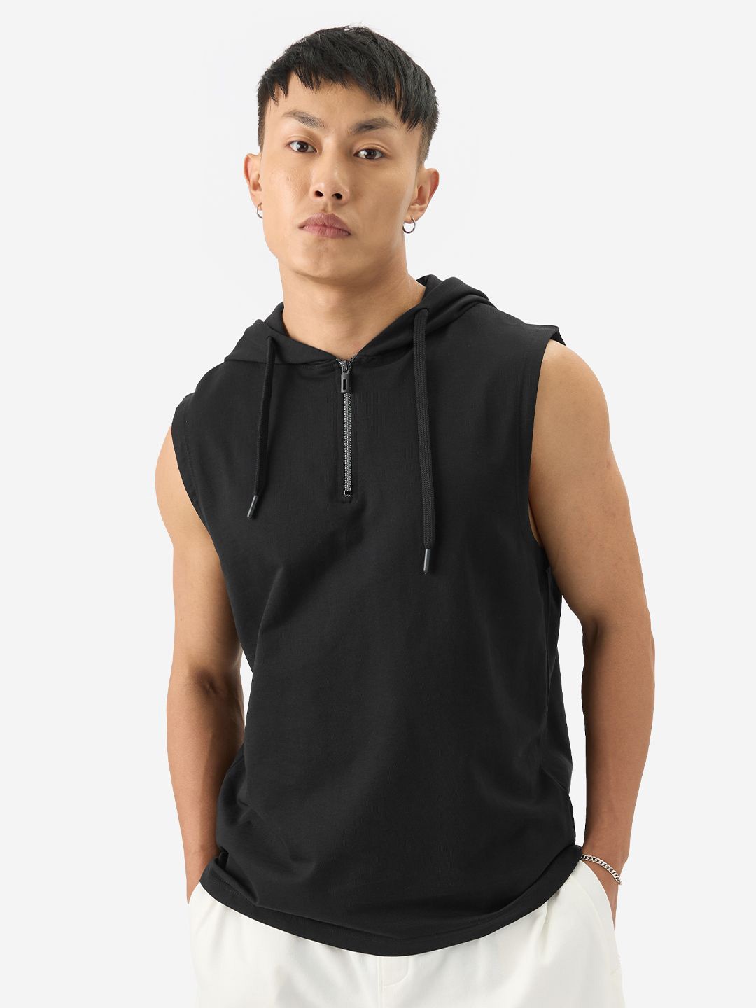 

The Souled Store Hooded Pure Cotton T-shirt, Black