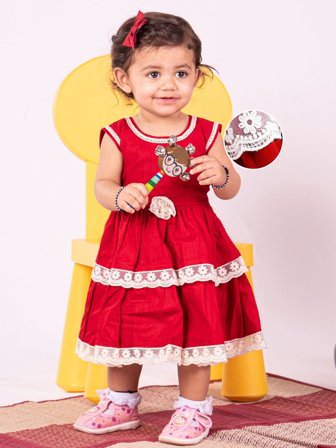 

VASTRAMAY Fit & Flare Dress, Maroon