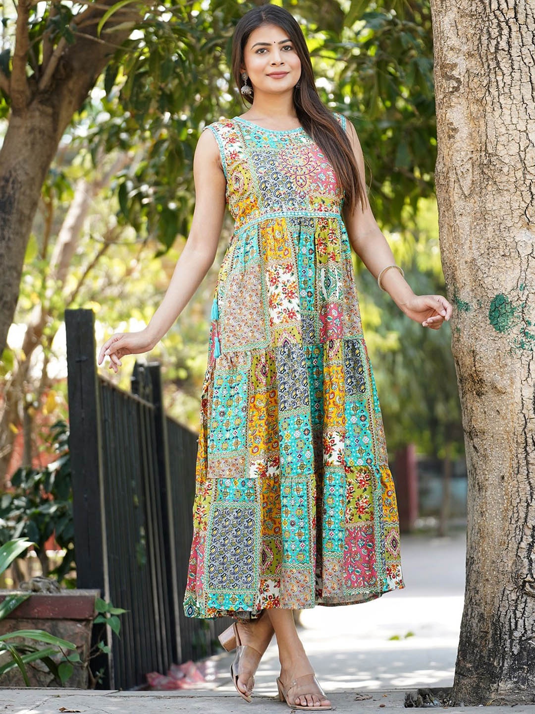 

Misti Exim Ethnic Motifs Printed Anarkali Kurta, Blue
