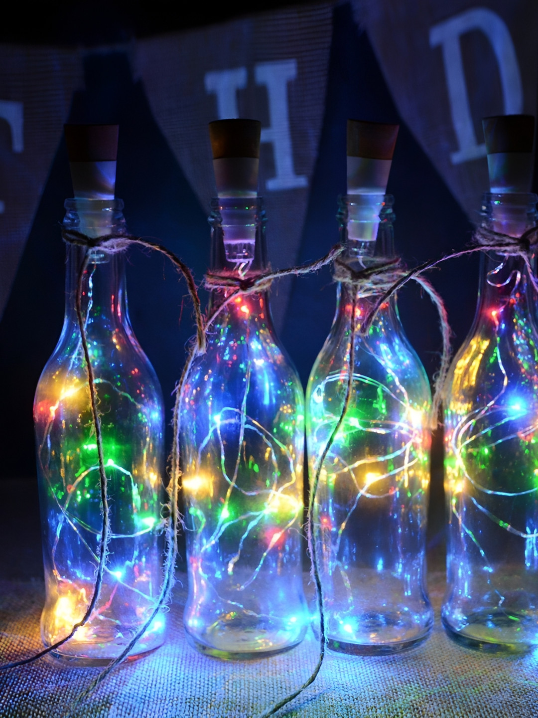 

SPARK WORLD 20 Green & Blue Cork Fairy String Lights