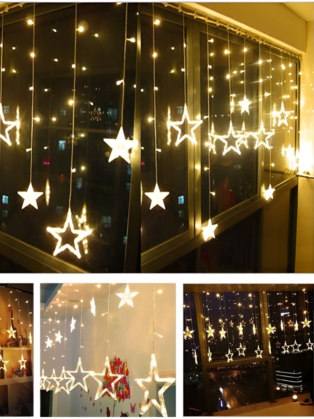 

SPARK WORLD 138 Yellow Star Shaped LED String Lights