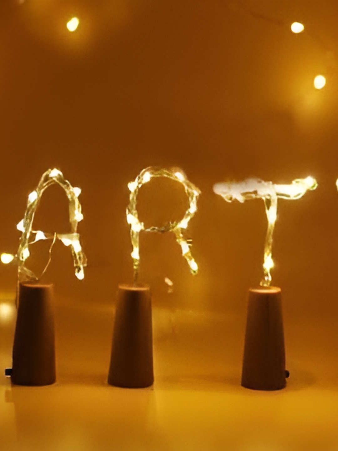 

SPARK WORLD Yellow 5 Pieces Rice Shaped Cork Fairy String Lights